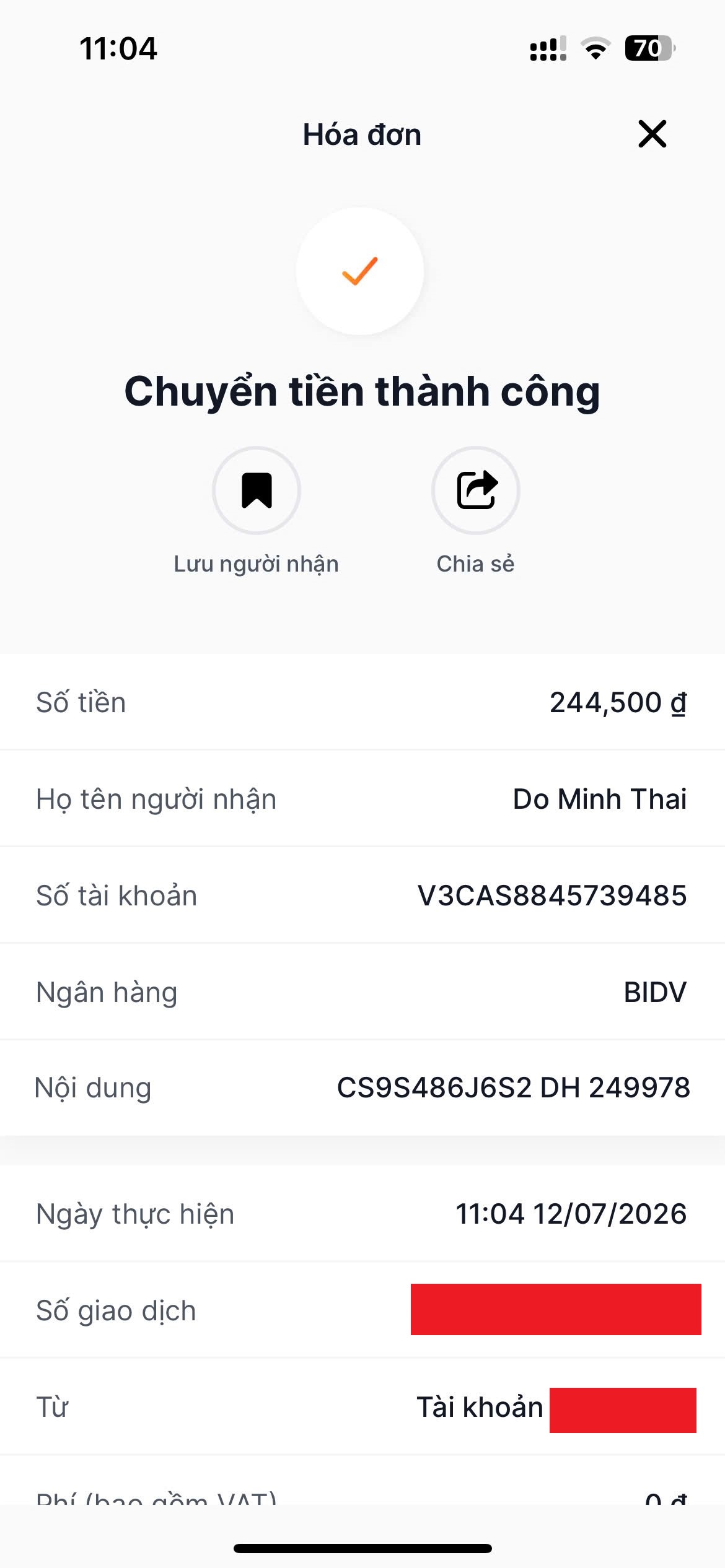 Ủy nhiệm chi chuyển khoản của khách hàng