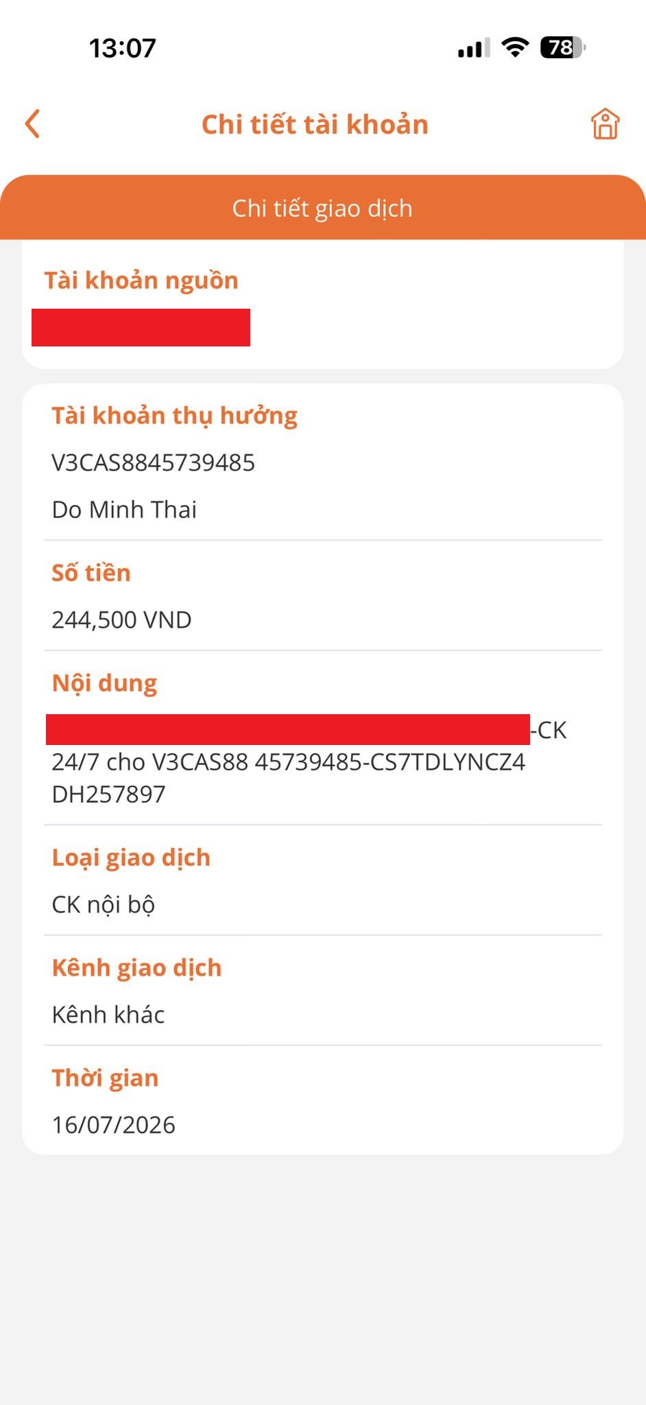 Ủy nhiệm chi chuyển khoản của khách hàng