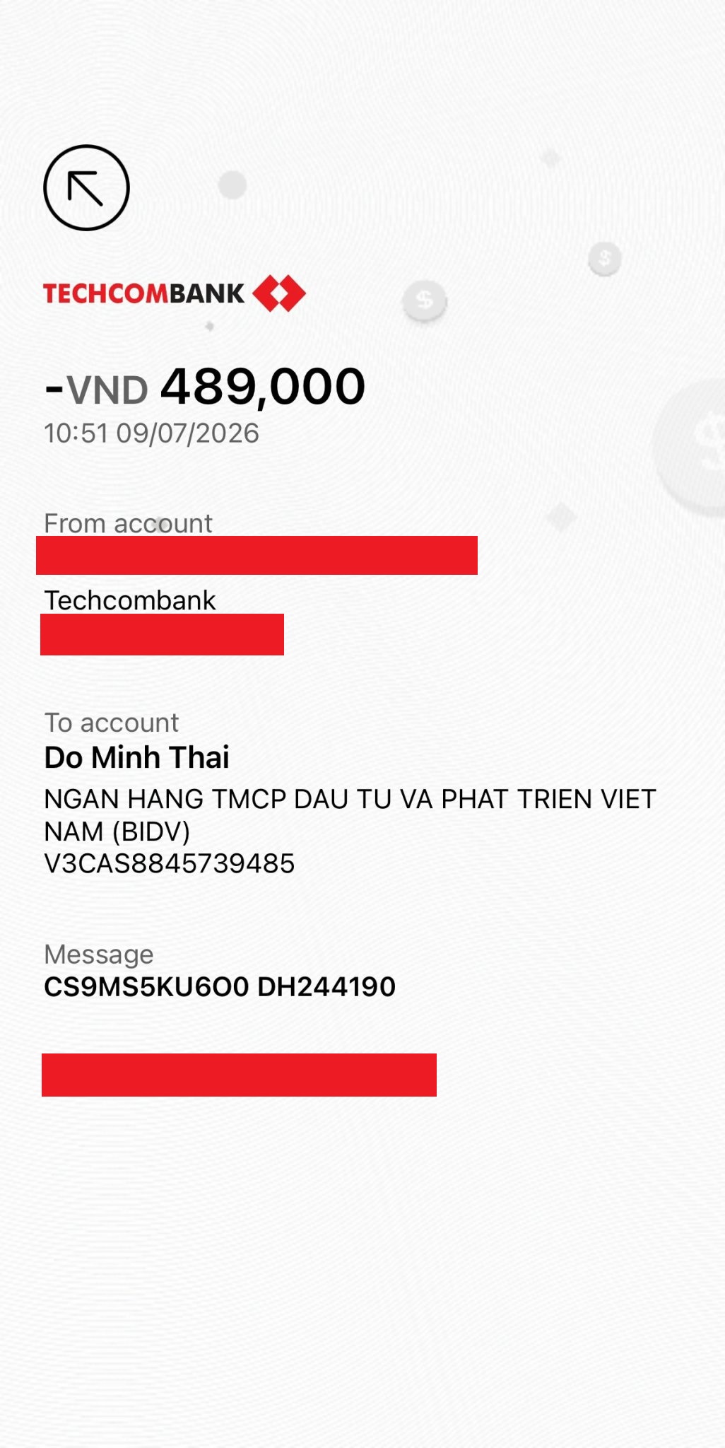 Ủy nhiệm chi chuyển khoản của khách hàng