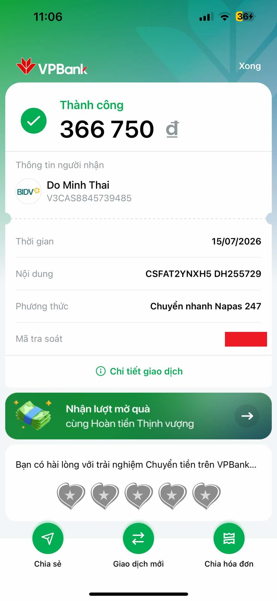Ủy nhiệm chi chuyển khoản của khách hàng