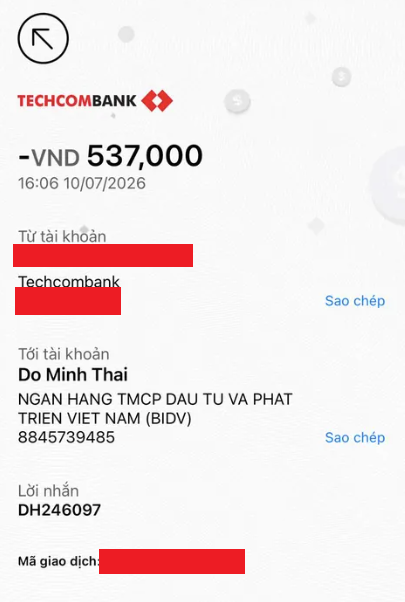 Ủy nhiệm chi chuyển khoản của khách hàng