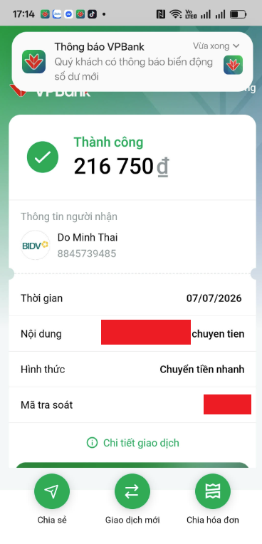 Ủy nhiệm chi chuyển khoản của khách hàng